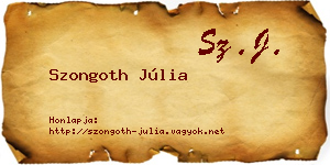 Szongoth Júlia névjegykártya