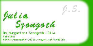 julia szongoth business card